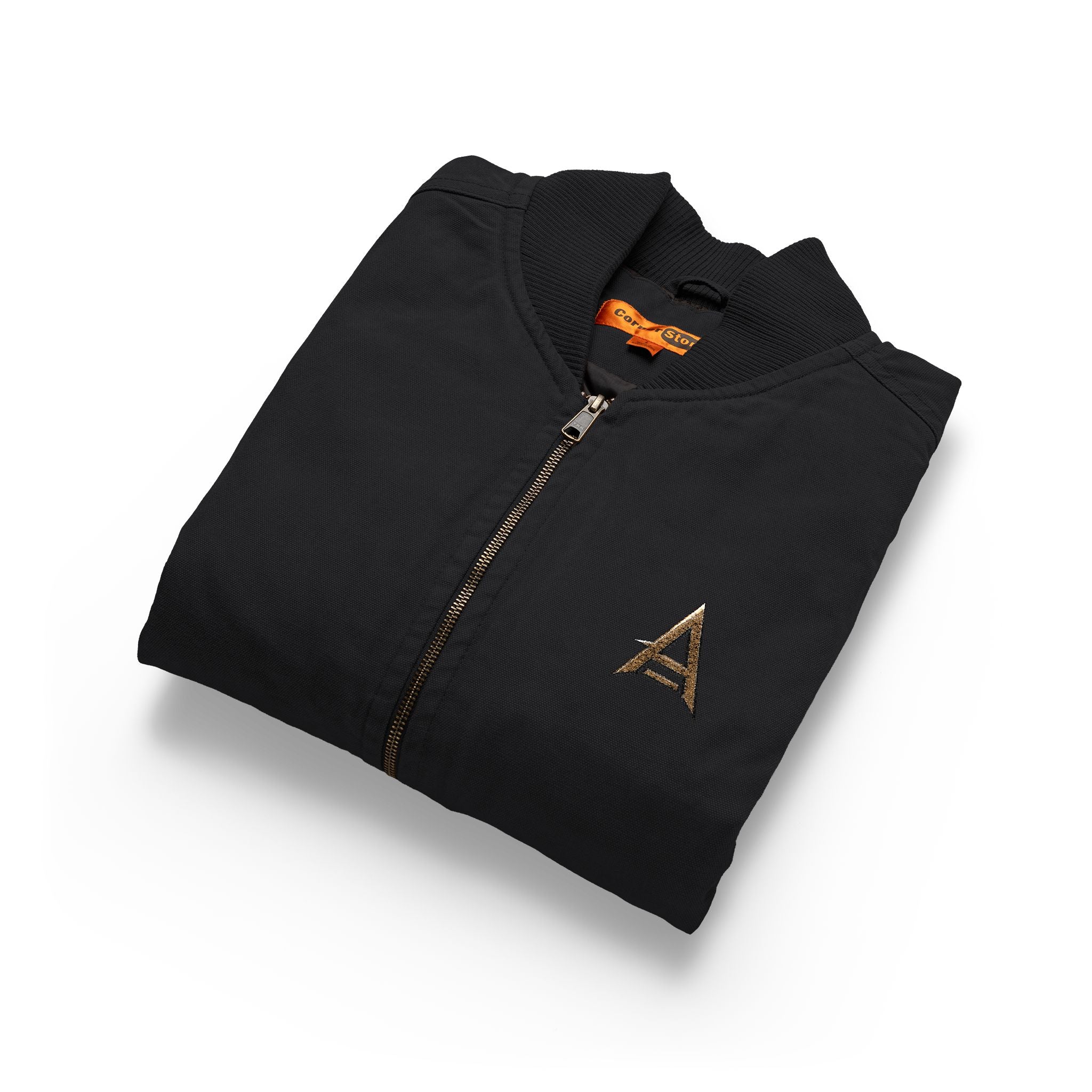 Embroidered Washed Duck Cloth Work Vest — Durable Utility Jacket with Chest Logo