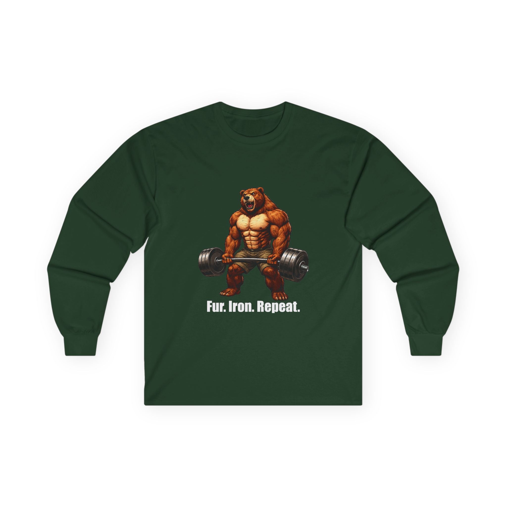 Bear Deadlift Long Sleeve Tee — Muscular Gym Workout Shirt