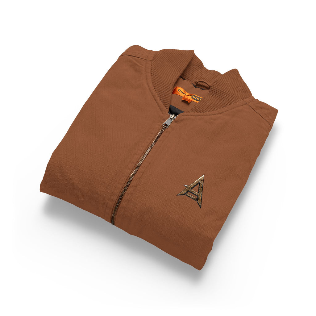 Embroidered Washed Duck Cloth Work Vest — Durable Utility Jacket with Chest Logo