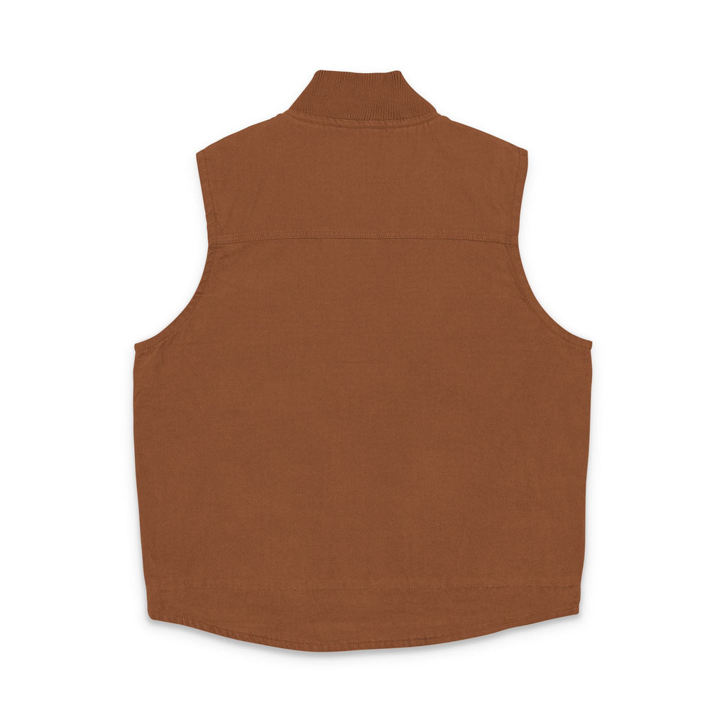 Embroidered Washed Duck Cloth Work Vest — Durable Utility Jacket with Chest Logo
