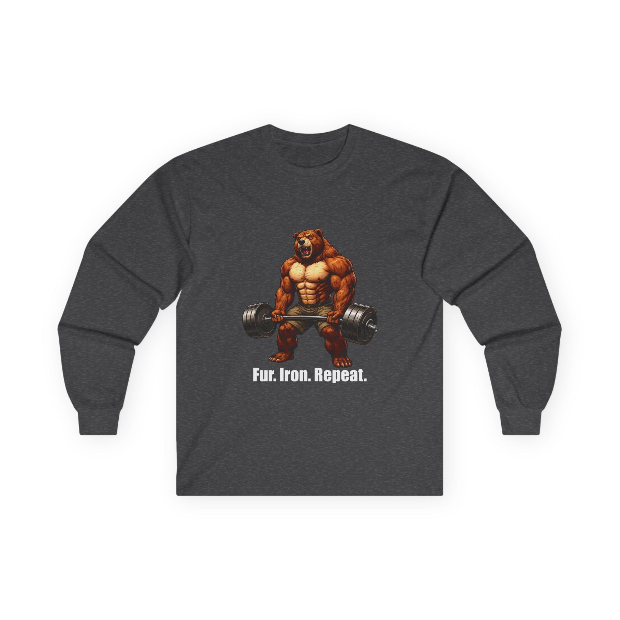 Bear Deadlift Long Sleeve Tee — Muscular Gym Workout Shirt
