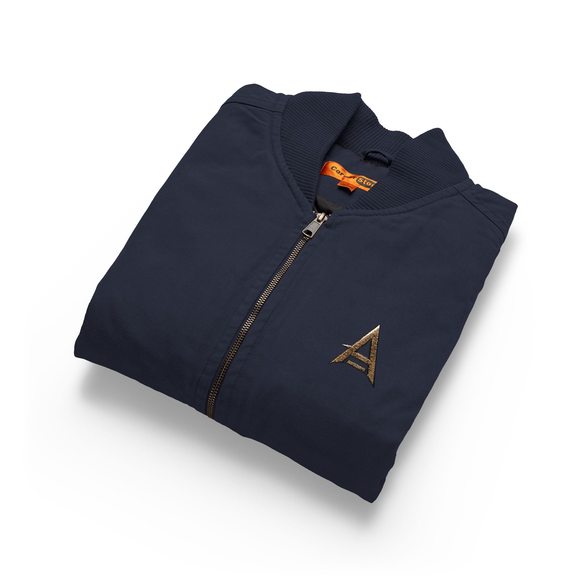 Embroidered Washed Duck Cloth Work Vest — Durable Utility Jacket with Chest Logo
