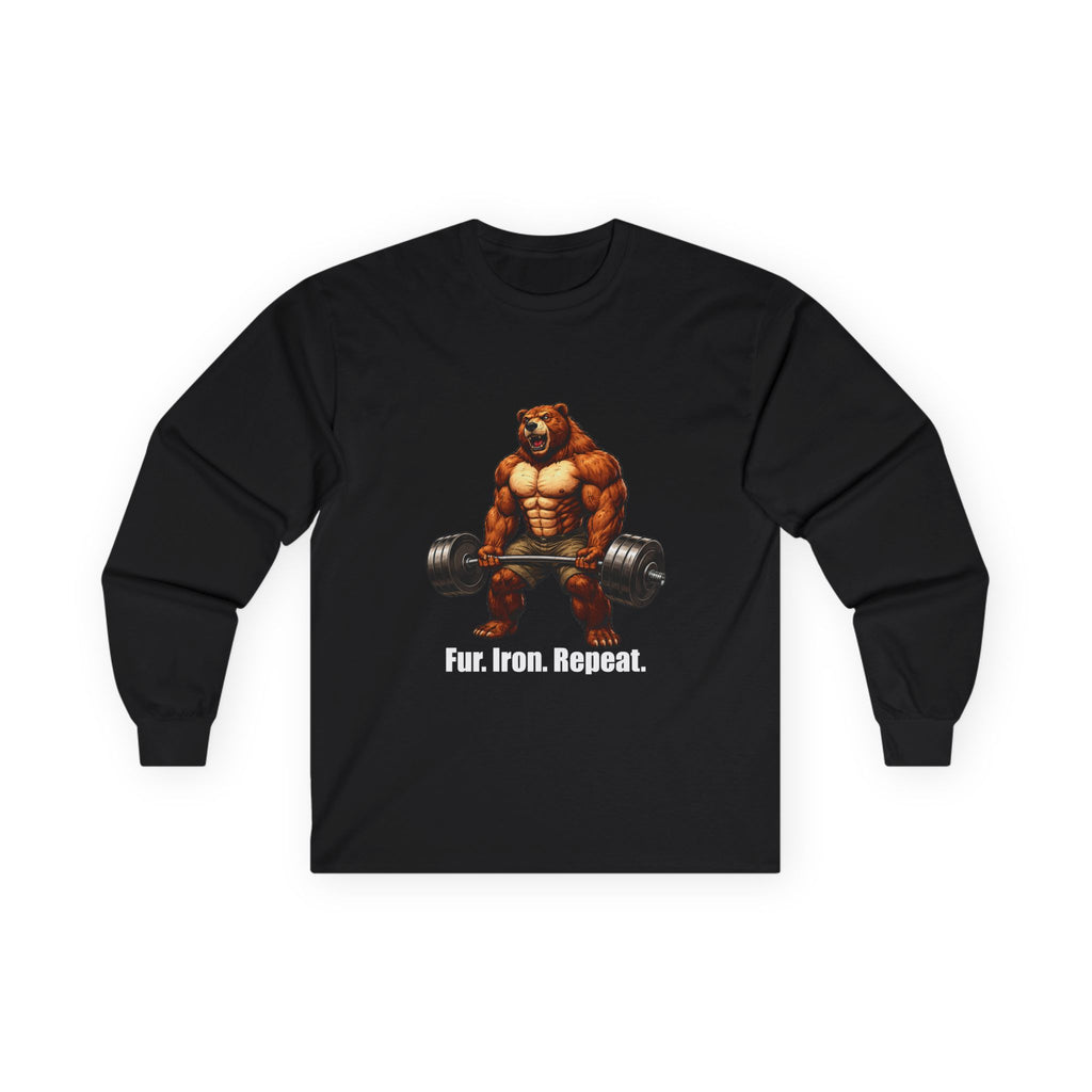 Bear Deadlift Long Sleeve Tee — Muscular Gym Workout Shirt