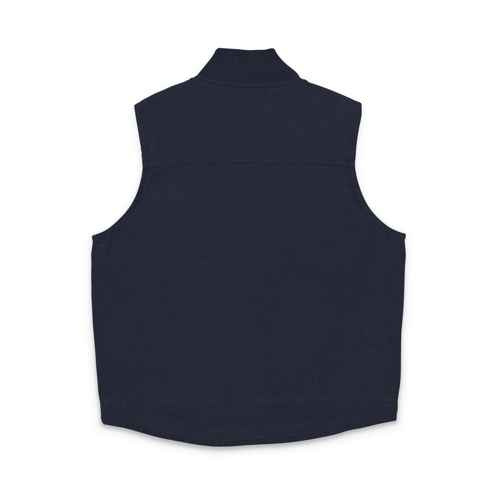 Embroidered Washed Duck Cloth Work Vest — Durable Utility Jacket with Chest Logo