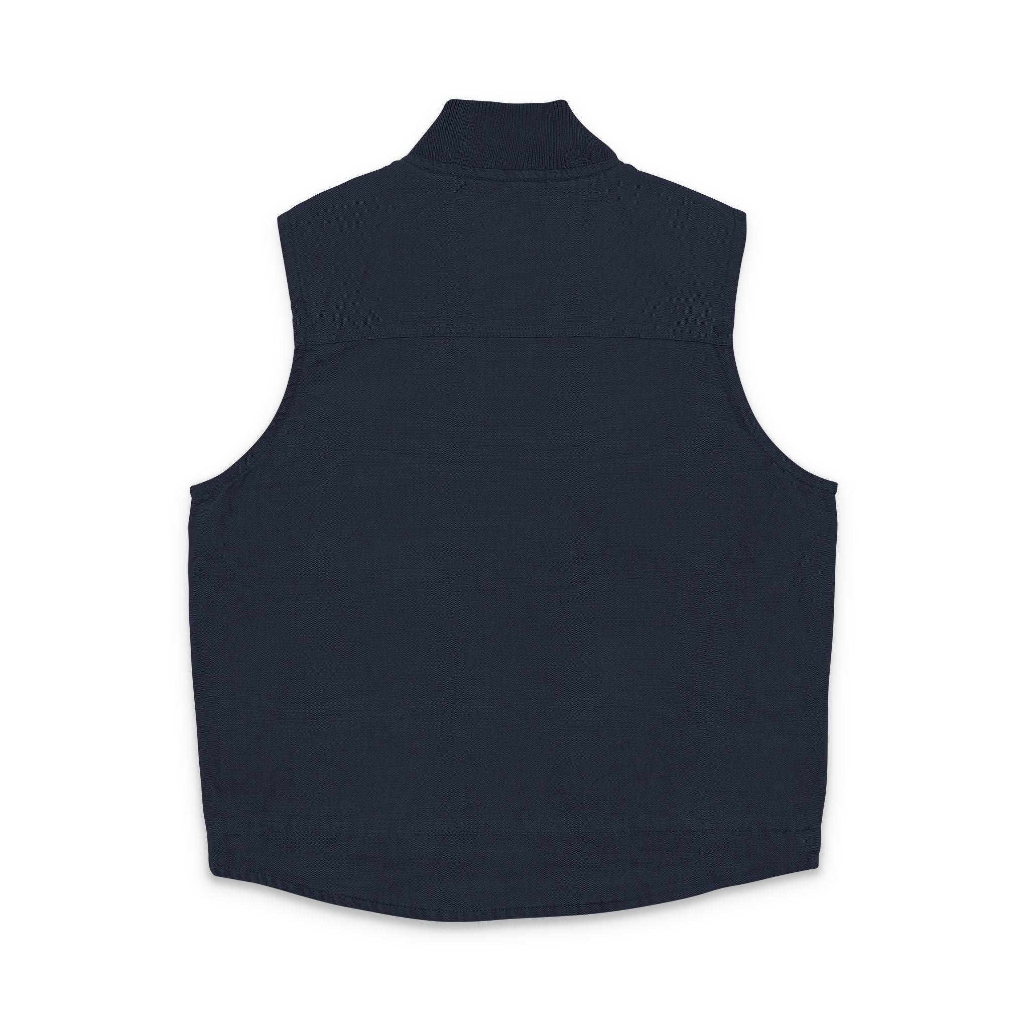Embroidered Washed Duck Cloth Work Vest — Durable Utility Jacket with Chest Logo