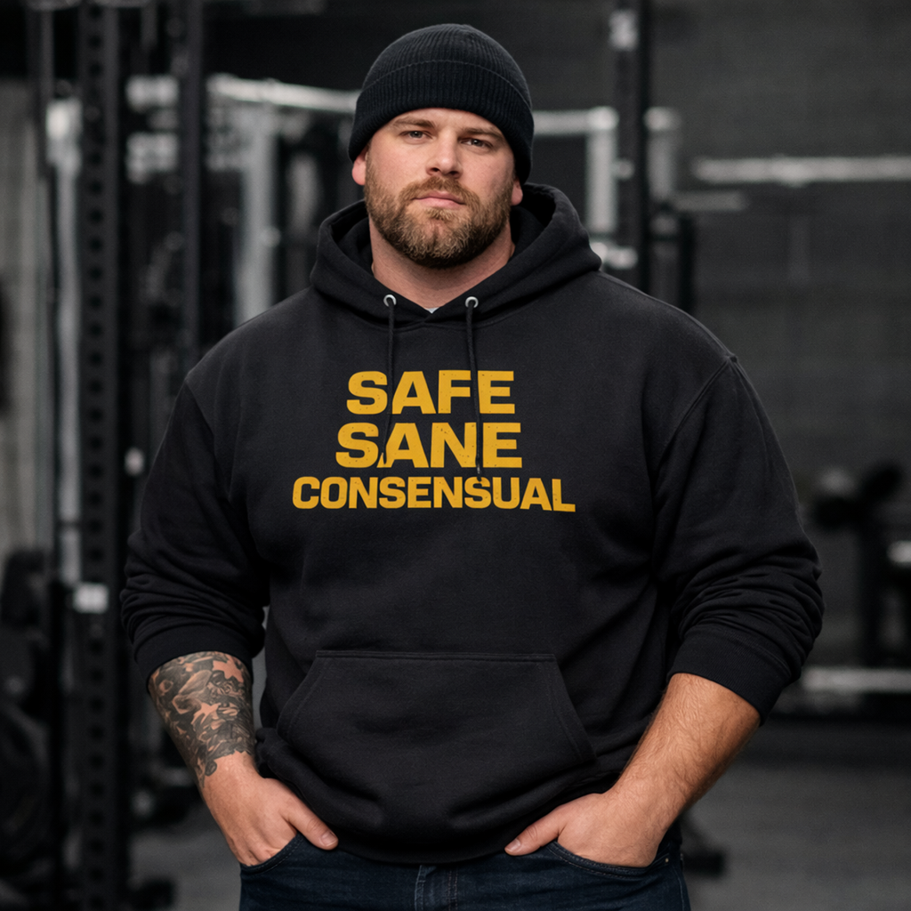 Hoodie — "SAFE SANE CONSENSUAL" Bold Text Advocate Hoodie
