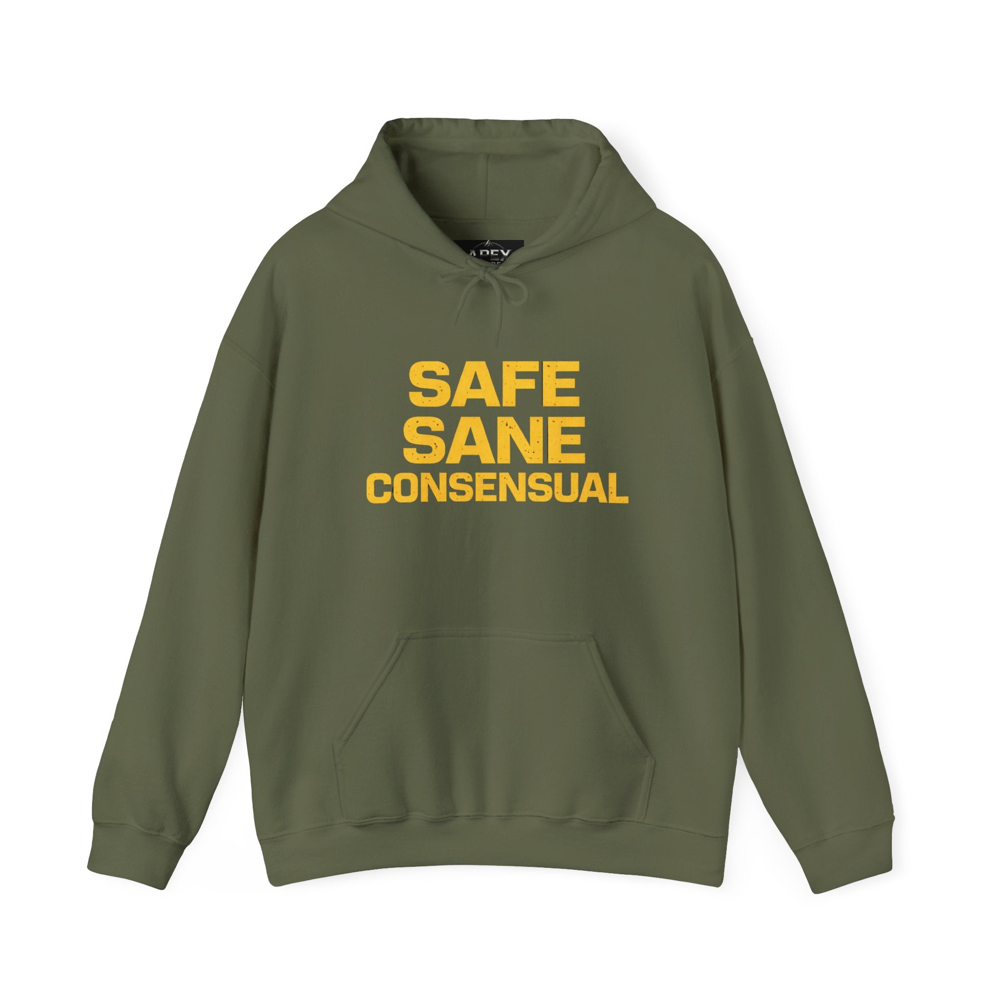 Hoodie — "SAFE SANE CONSENSUAL" Bold Text Advocate Hoodie