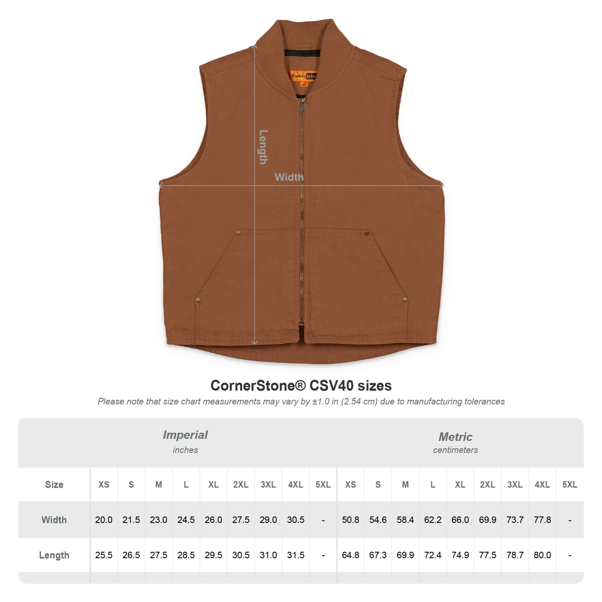 Embroidered Washed Duck Cloth Work Vest — Durable Utility Jacket with Chest Logo