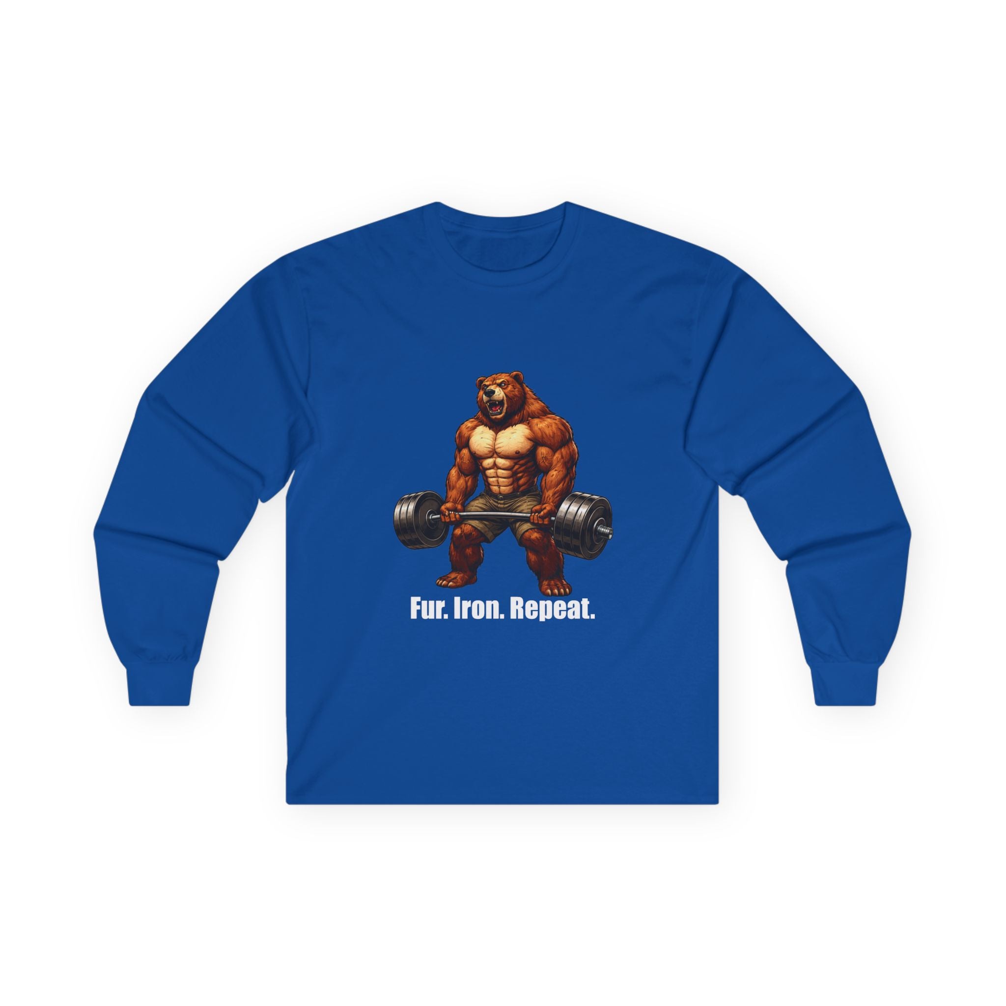 Bear Deadlift Long Sleeve Tee — Muscular Gym Workout Shirt