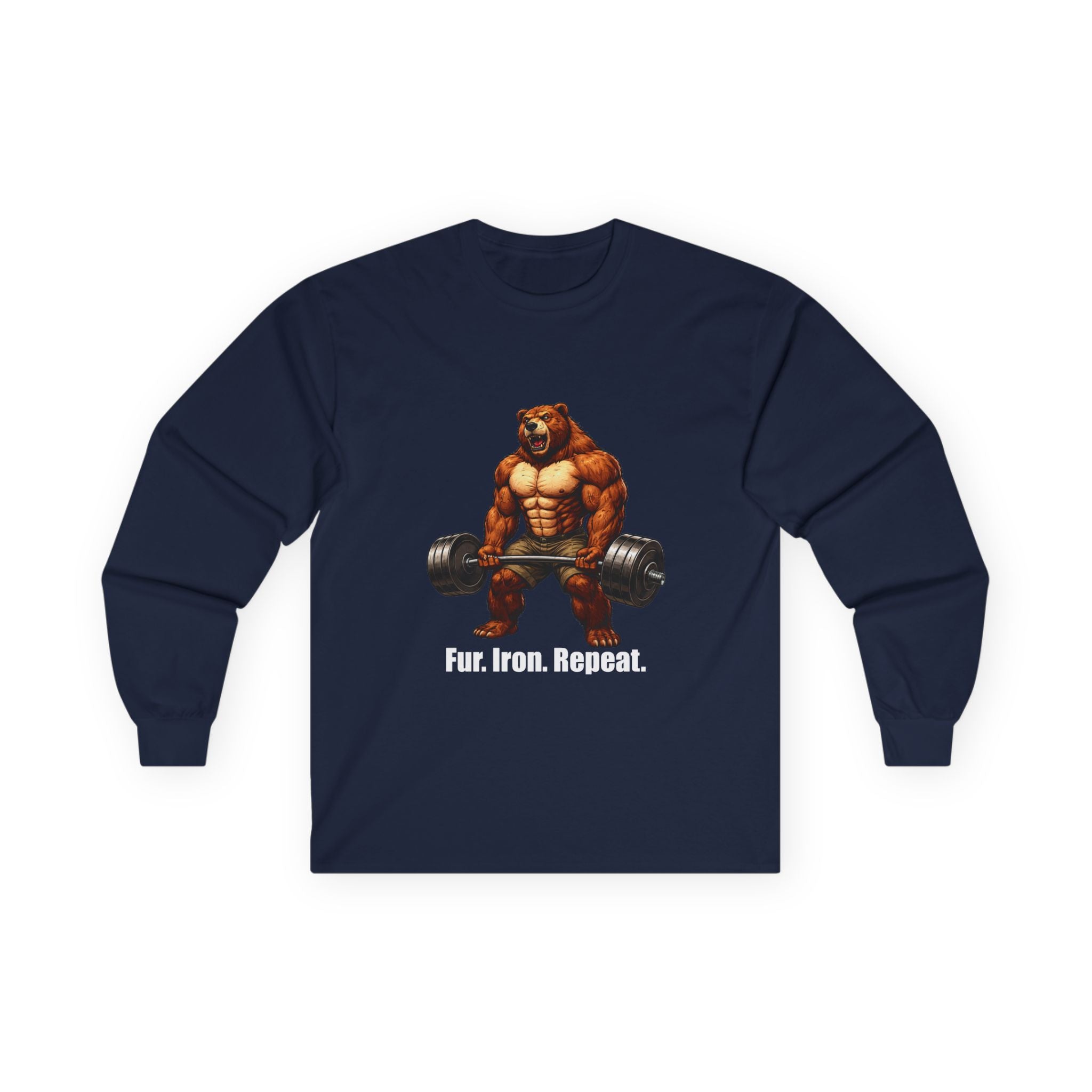 Bear Deadlift Long Sleeve Tee — Muscular Gym Workout Shirt