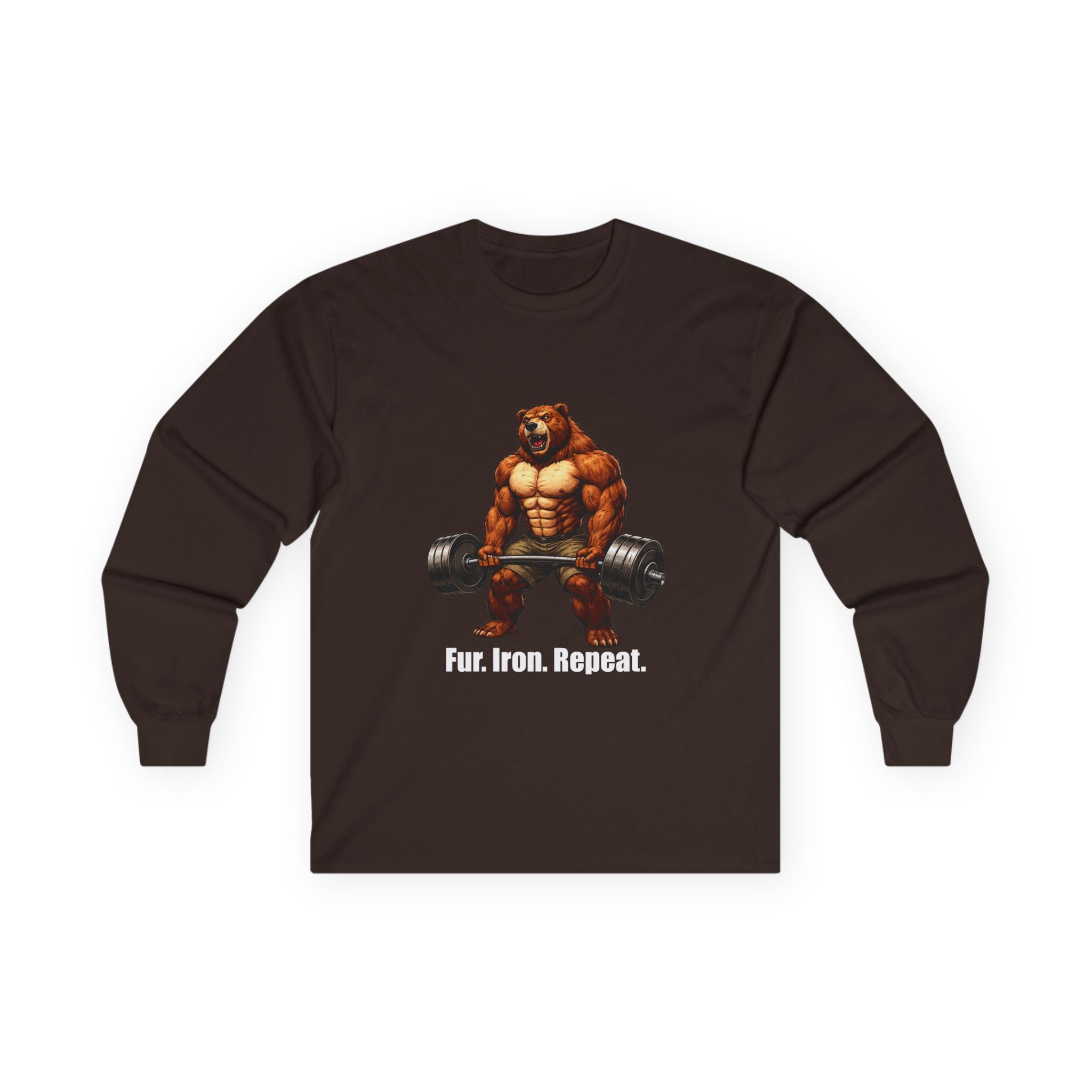 Bear Deadlift Long Sleeve Tee — Muscular Gym Workout Shirt