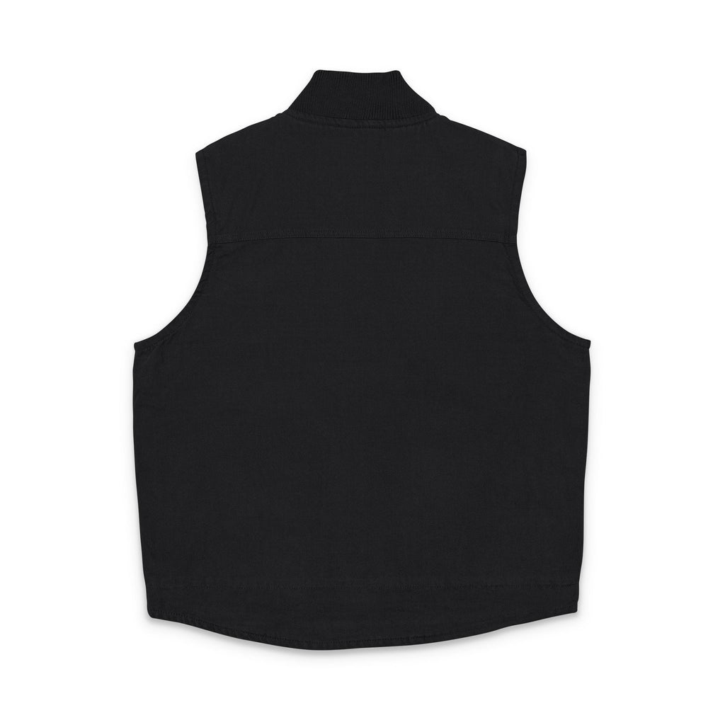 Embroidered Washed Duck Cloth Work Vest — Durable Utility Jacket with Chest Logo