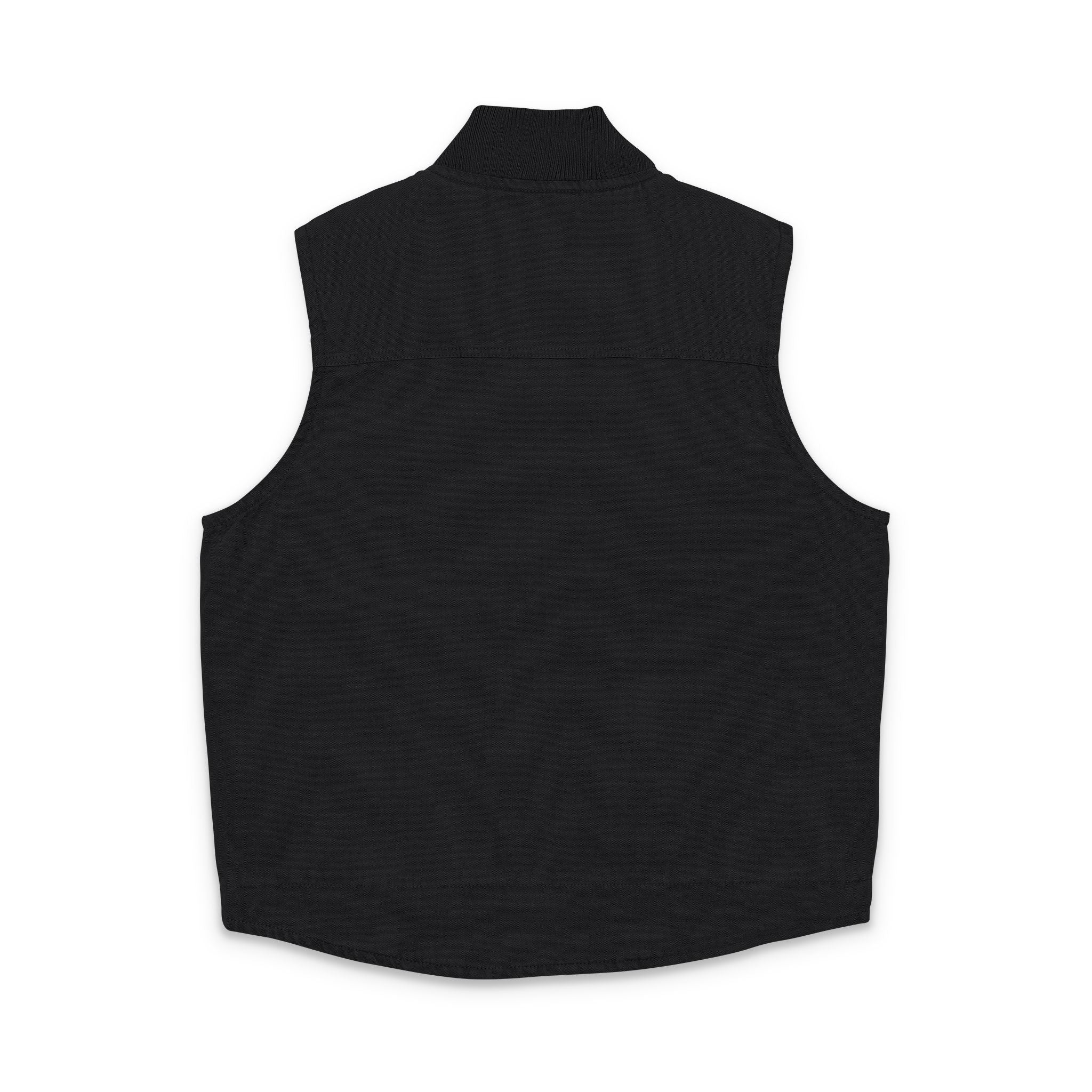 Embroidered Washed Duck Cloth Work Vest — Durable Utility Jacket with Chest Logo
